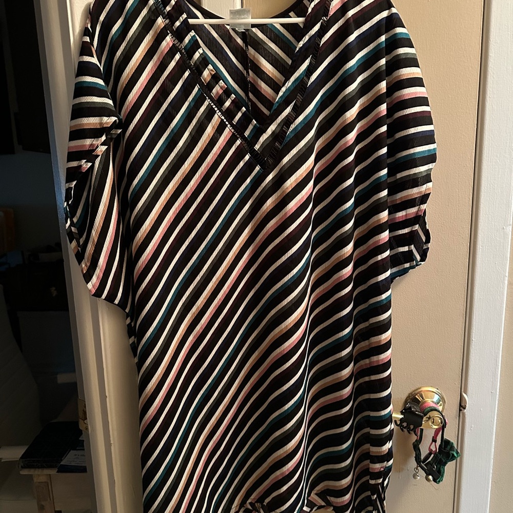 Striped V-Neck Women's Cover Up